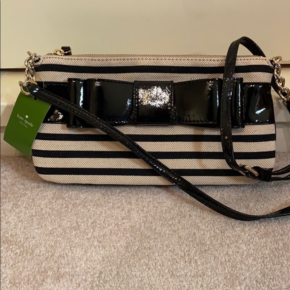 NWT Kate Spade Celina Striped Bow Cross Body Bag